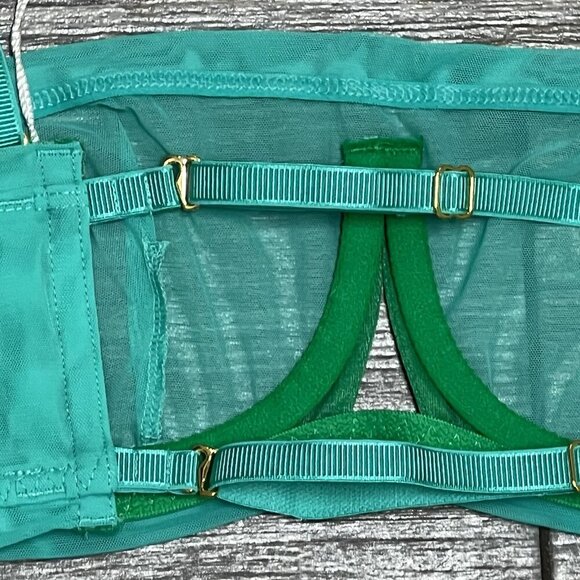 NWT We Are HAH X Free People Sheer Wired Bra 30-38A 30A 32A 34A 36A 38A Teal - Picture 6 of 10